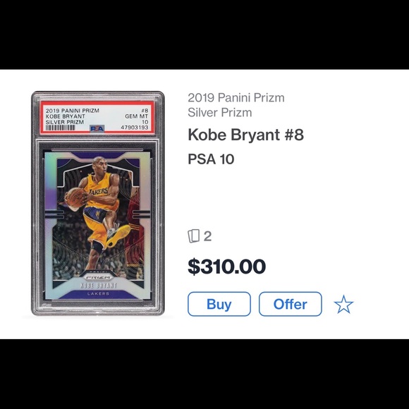 Kobe Card with market value